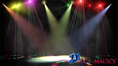Swirling Colored Stage Spotlights