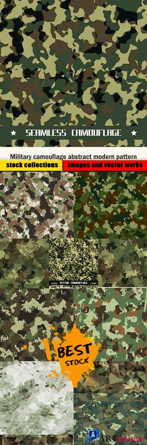 Military camouflage abstract modern pattern
