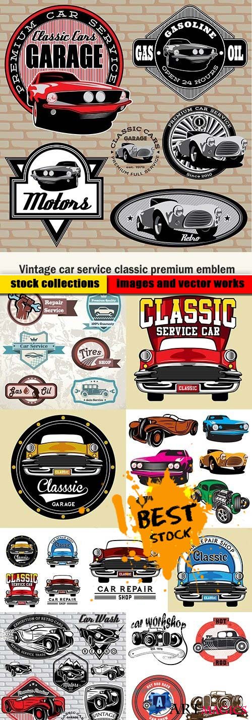 Vintage car service classic premium emblem