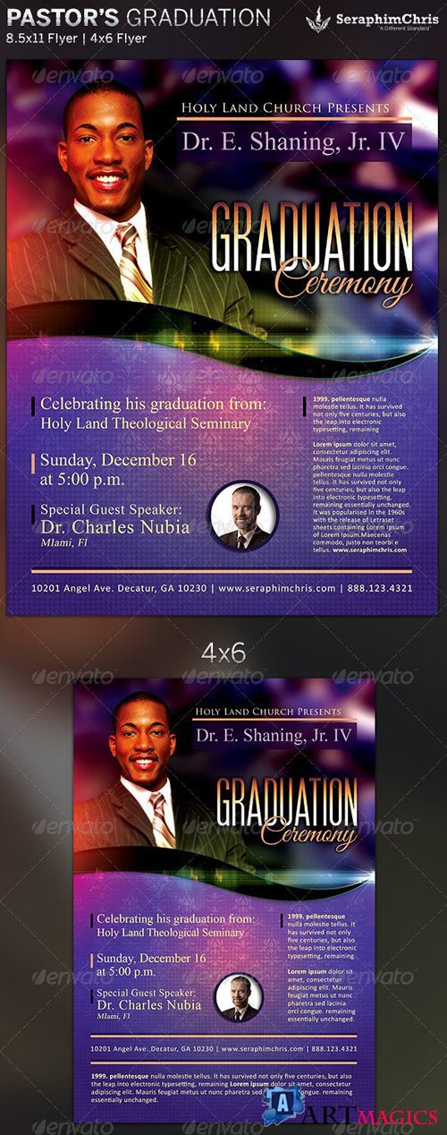 Pastor's Graduation Ceremony Flyer Template