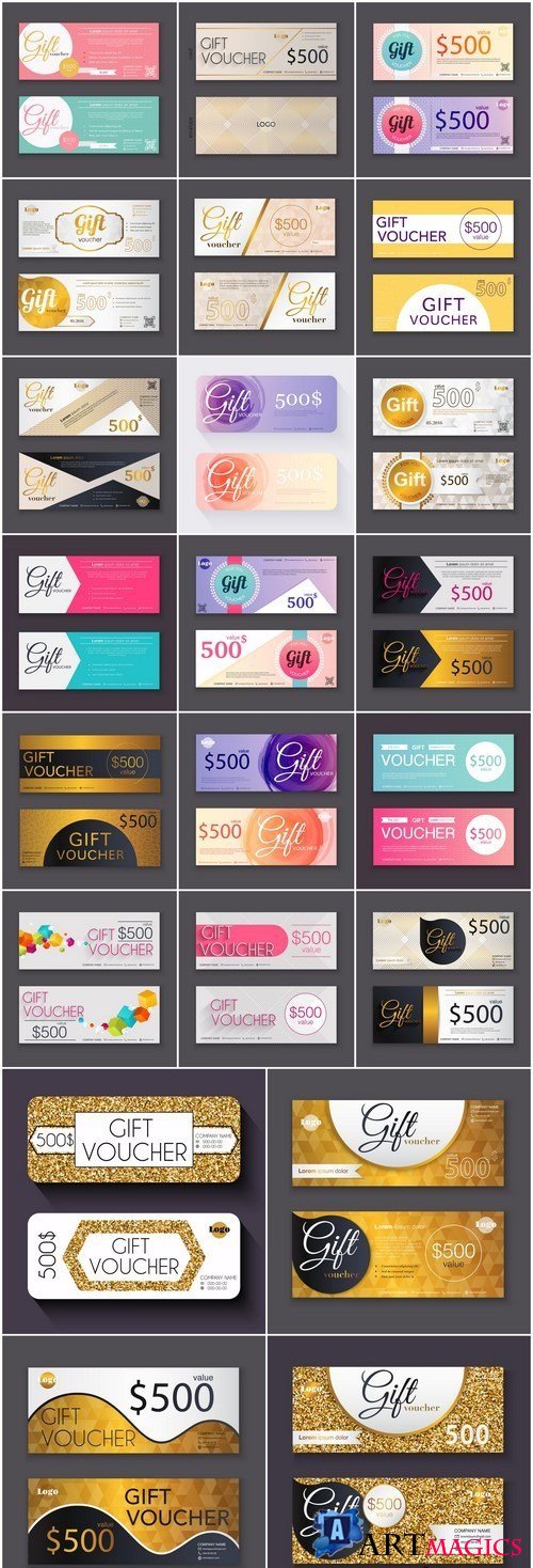 Collection of gift cards and vouchers - 22xEPS