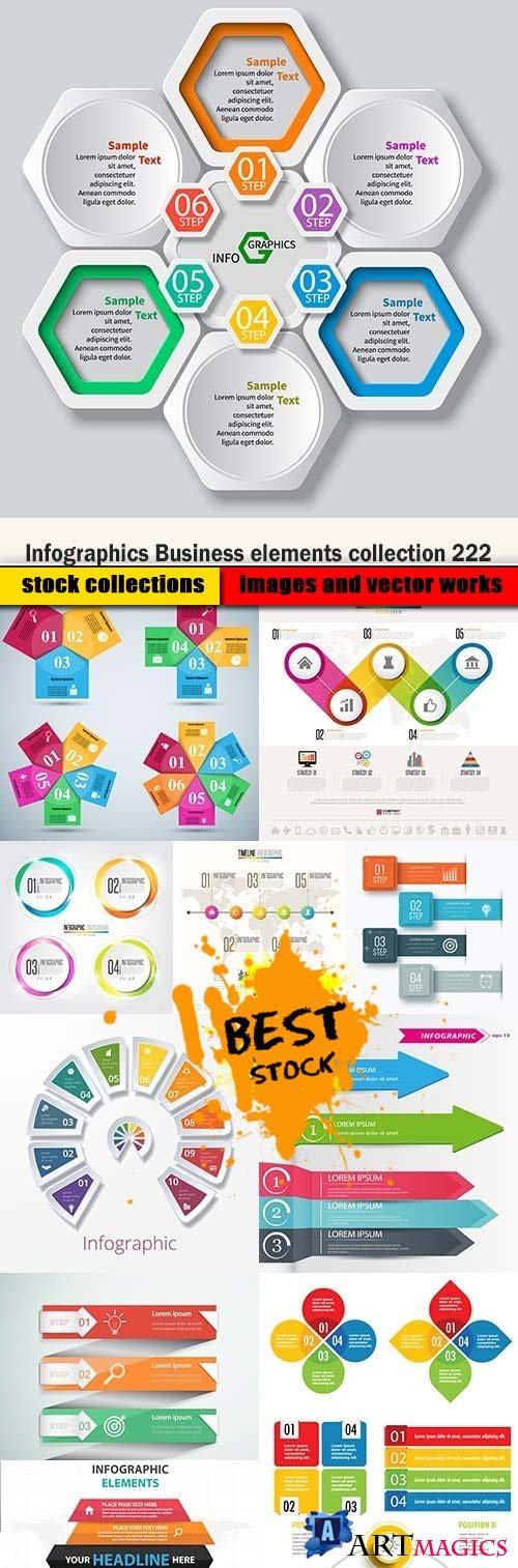Infographics Business elements collection 222