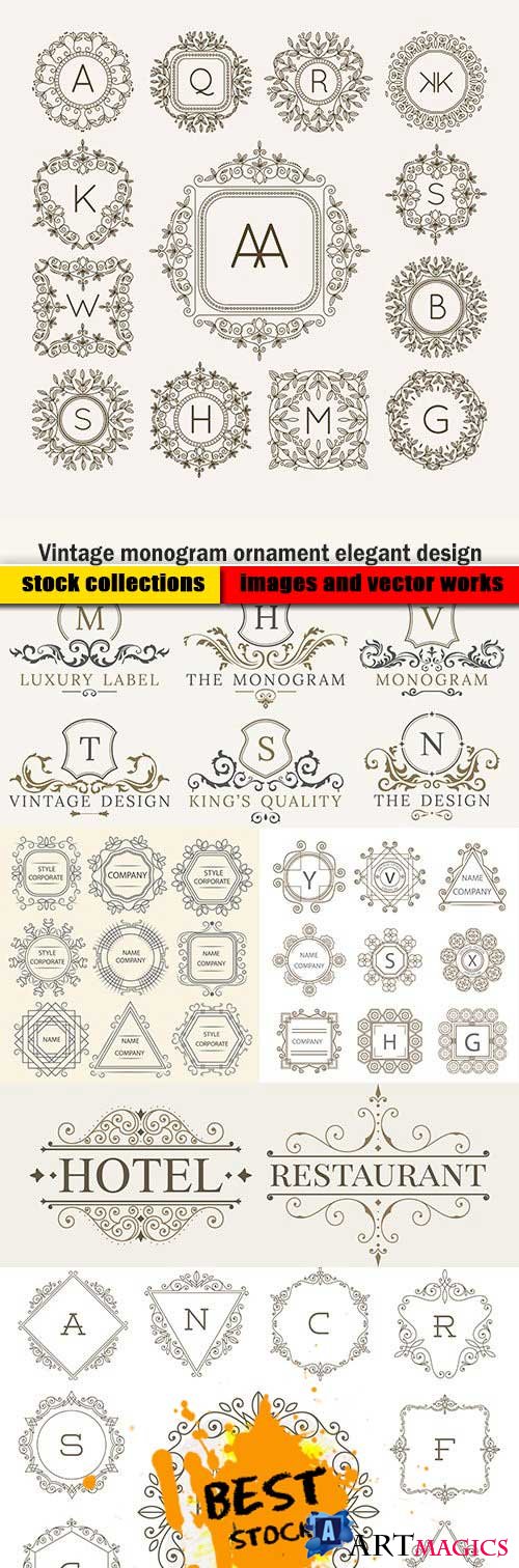 Vintage monogram ornament elegant design