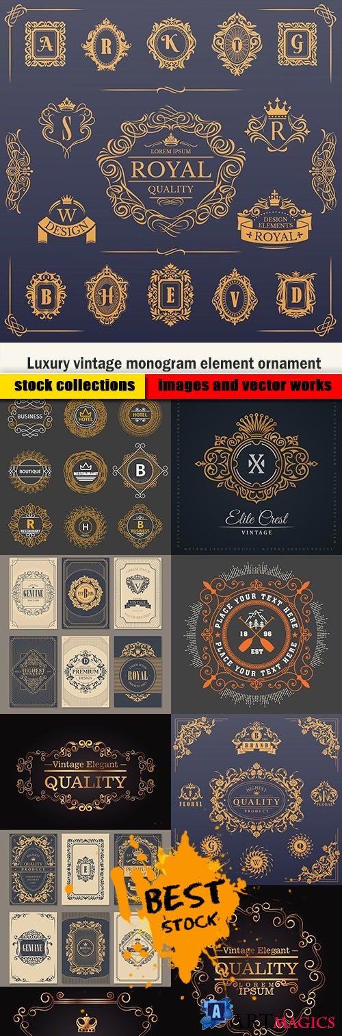 Luxury vintage monogram element ornament