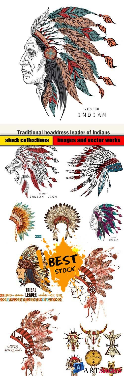 Traditional headdress leader of Indians