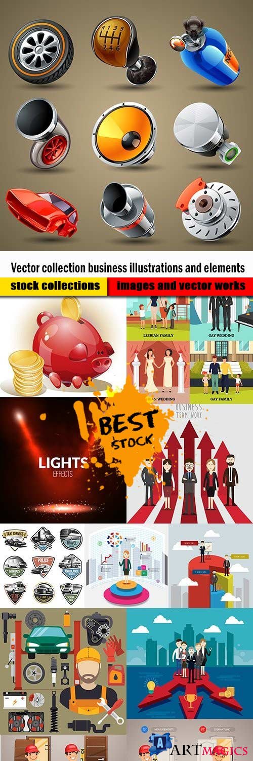Vector collection business illustrations and elements