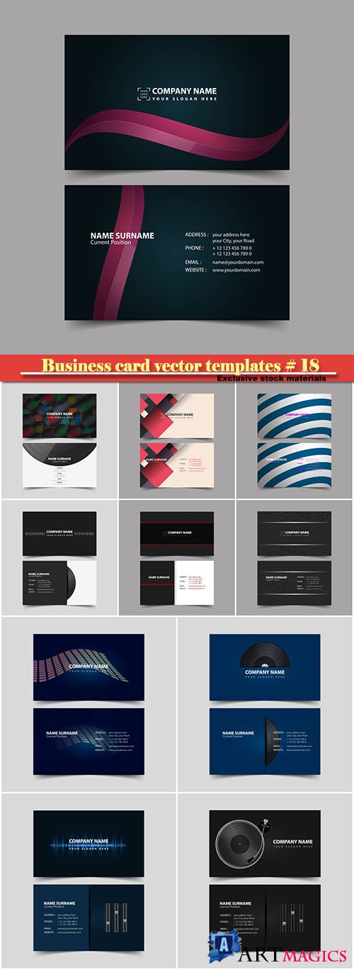 Business card vector templates # 18