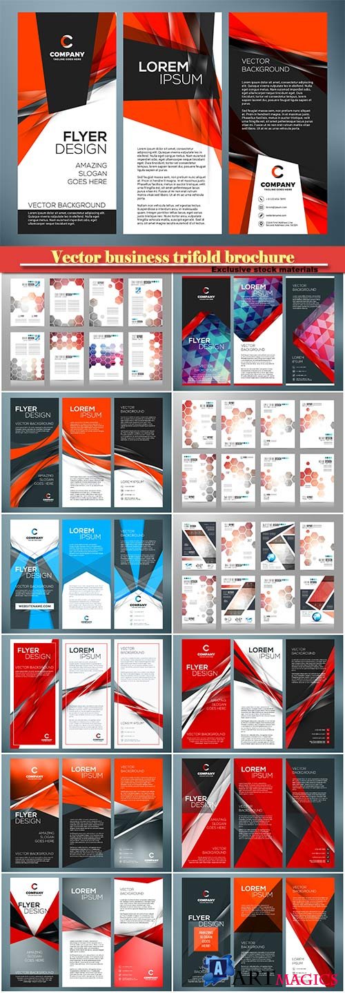 Vector business trifold brochure or banner template
