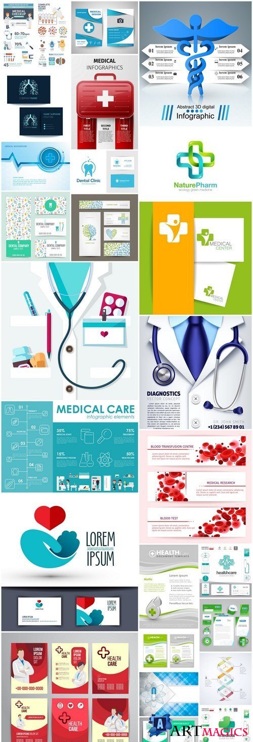 Medical Template Card Banners - 25 Vector