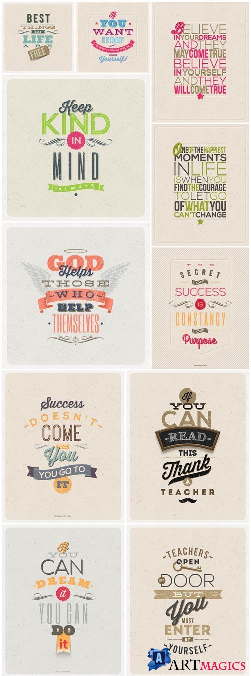 Quote Typographical Background Design - 15 Vector