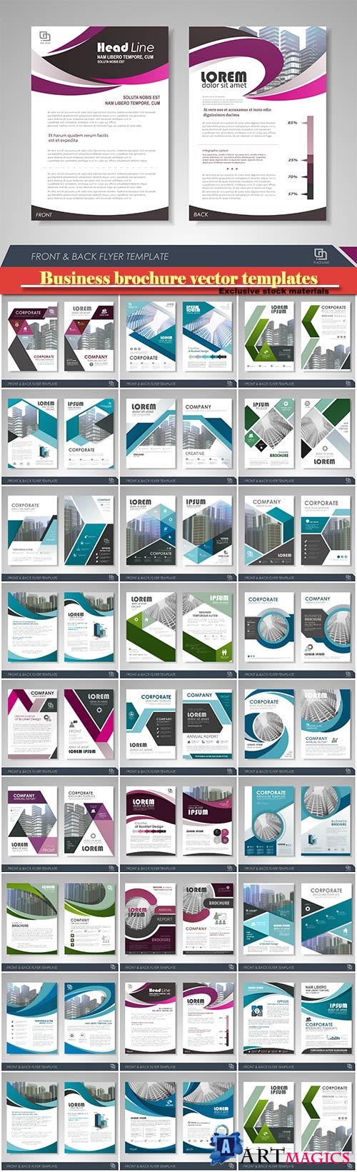 Business brochure vector, flyers templates # 24