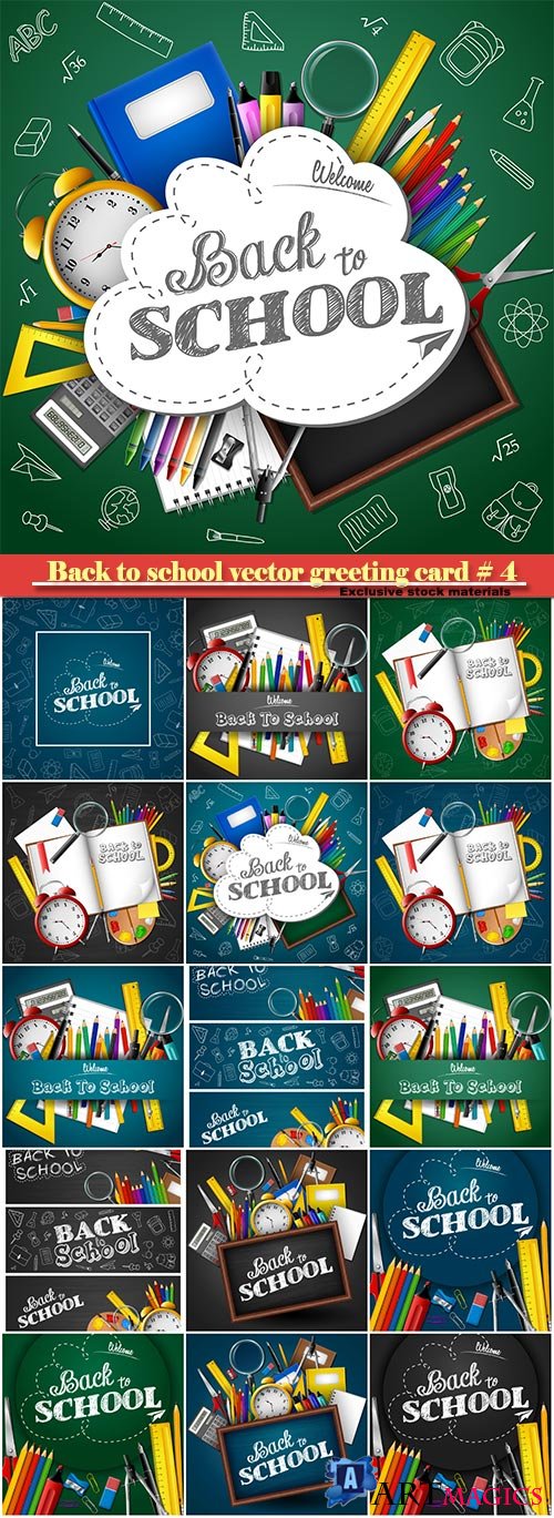 Back to school vector greeting card # 4