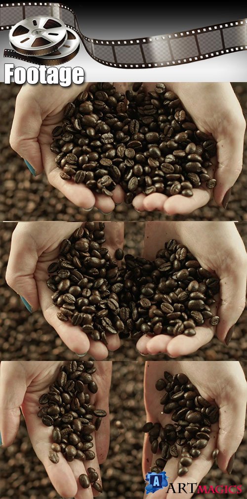 Video footage Aromatic coffee beans
