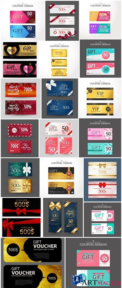 Gift Voucher Collection #25 - 22 Vector