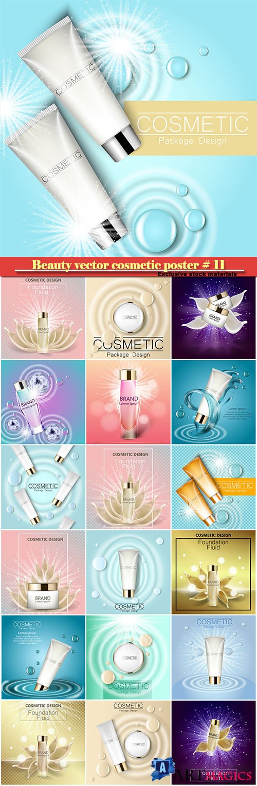 Beauty vector cosmetic product poster # 11