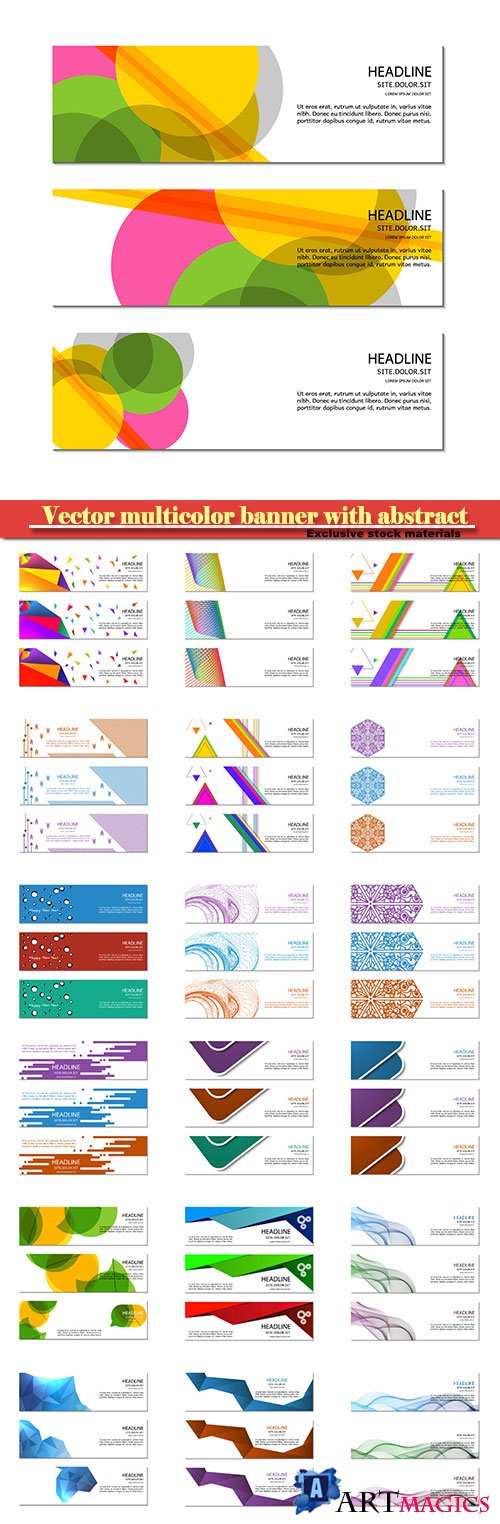 Vector multicolor banner with abstract