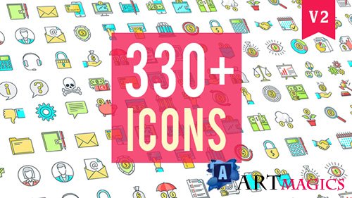 Icons Pack 330 Animated Icons - Project for After Effects (Videohive)