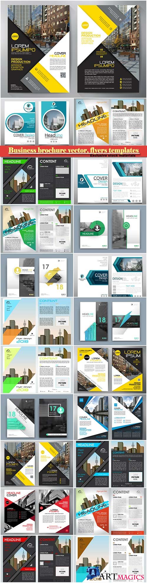 Business brochure vector, flyers templates # 33
