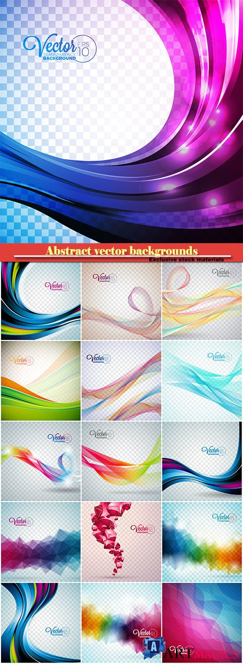 Abstract vector backgrounds, glowing lines