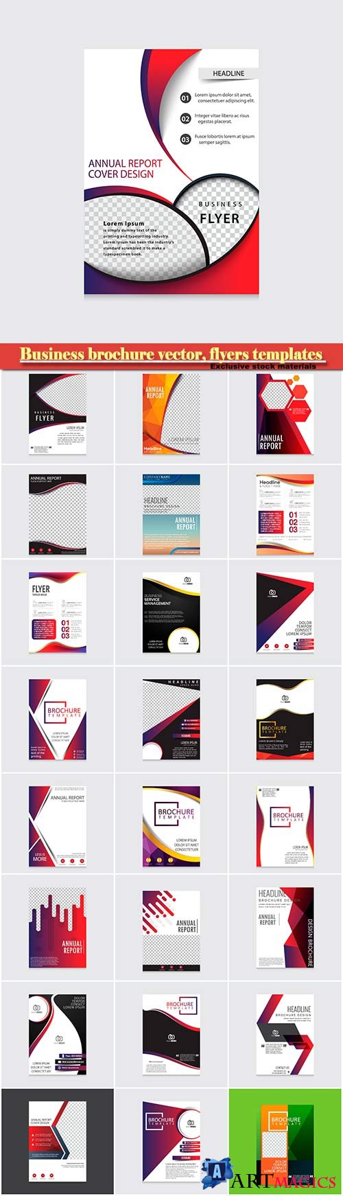 Business brochure vector, flyers templates # 35