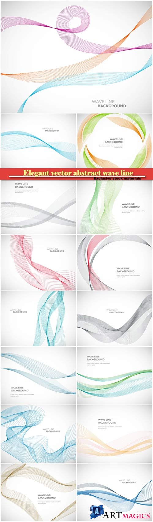 Elegant vector abstract wave line futuristic style background template
