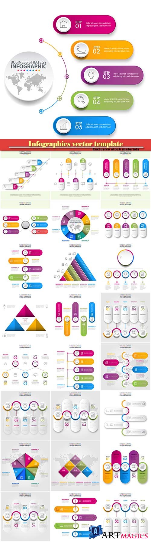 Infographics vector template for business presentations or information banner # 11