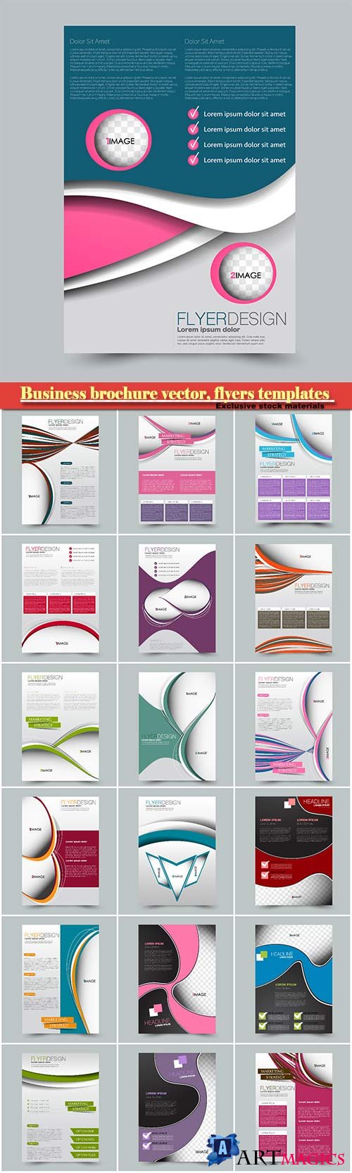 Business brochure vector, flyers templates # 36