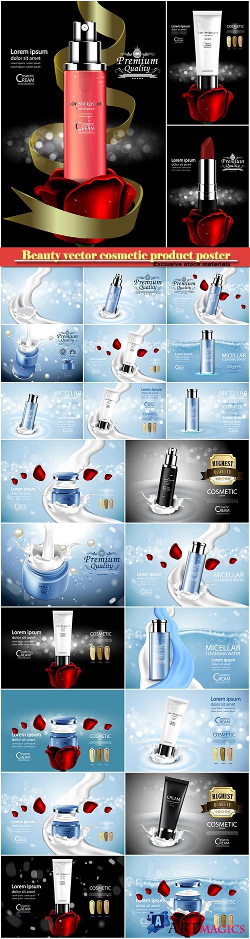 Beauty vector cosmetic product poster # 19