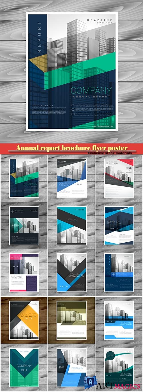 Annual report brochure flyer poster design template vector