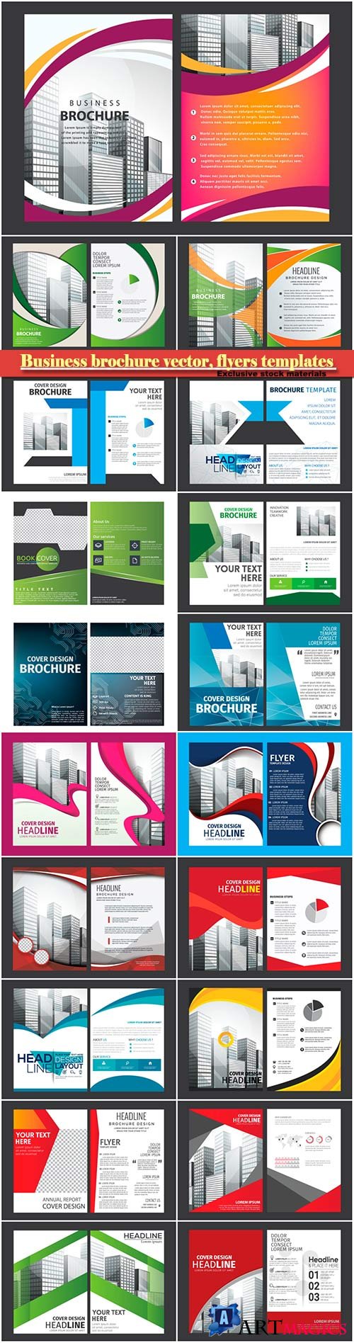 Business brochure vector, flyers templates # 38