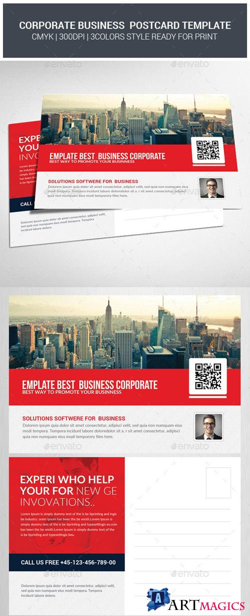 Corporate Business Postcards Psd