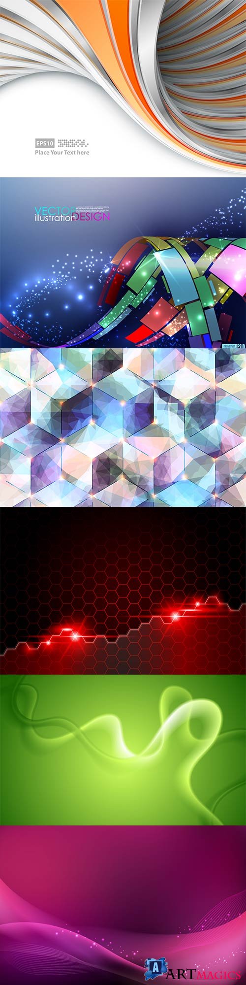 Bright colorful abstract backgrounds vector - 90
