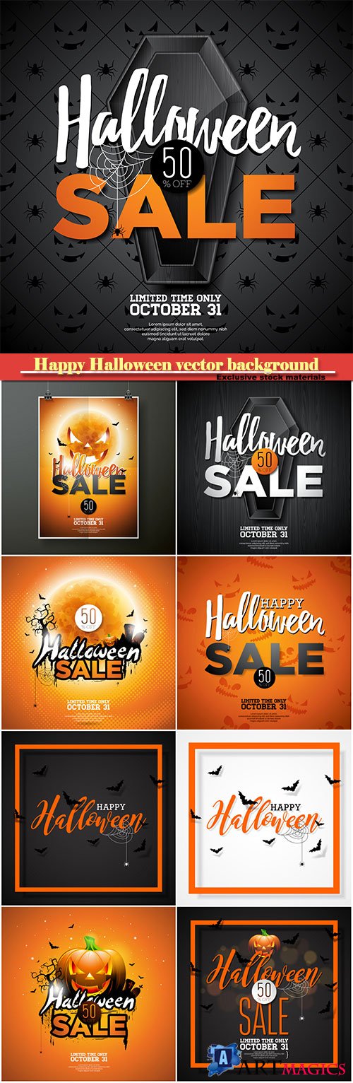 Happy Halloween vector sale background