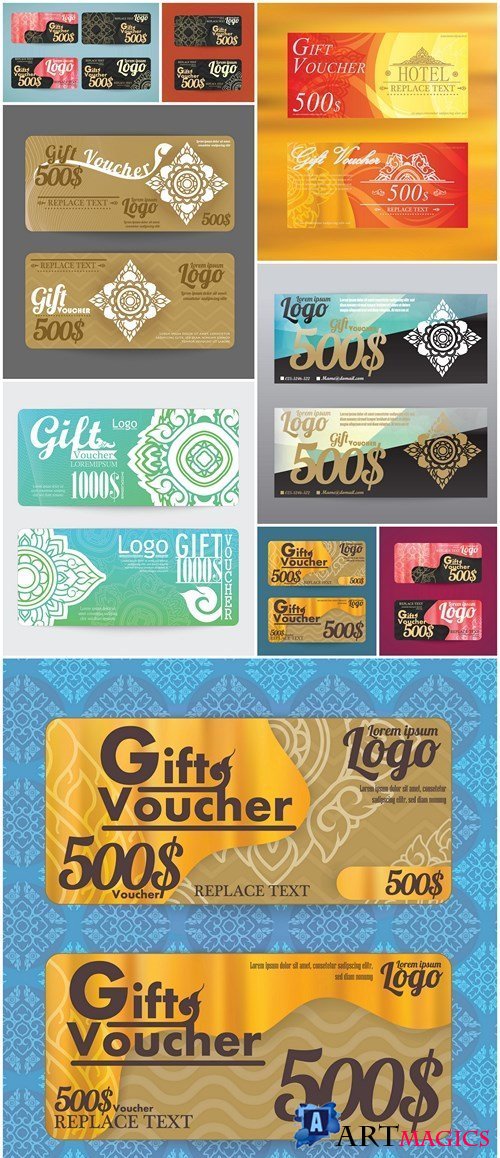 Gift Voucher Collection #24 - 9 Vector