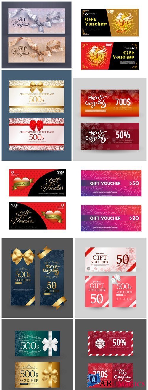 Gift Voucher Collection #23 - 10 Vector