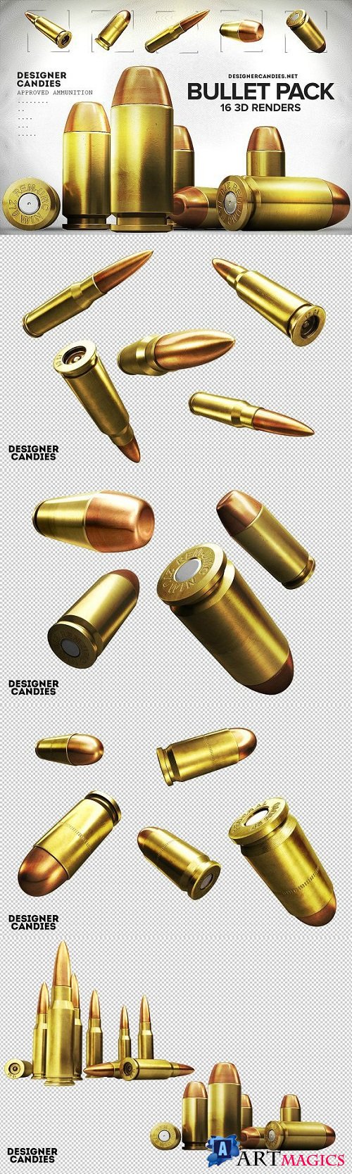 3D Bullet Renders Pack 1862428