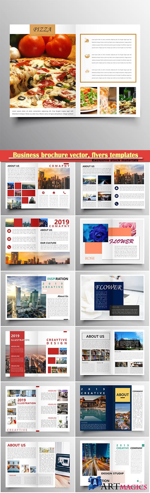Business brochure vector, flyers templates # 43
