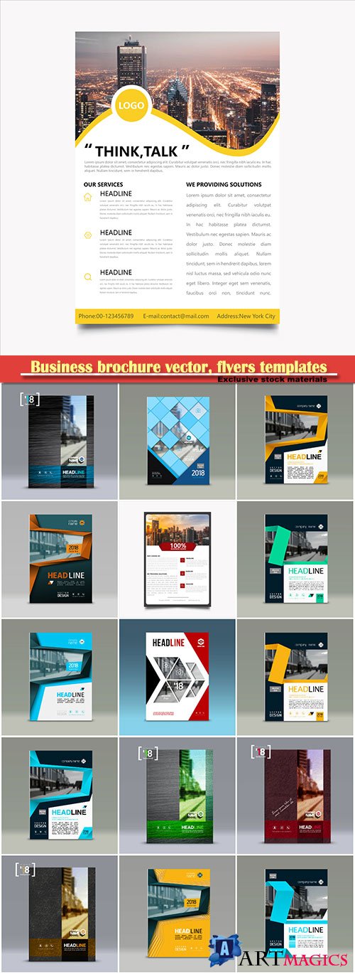 Business brochure vector, flyers templates # 44