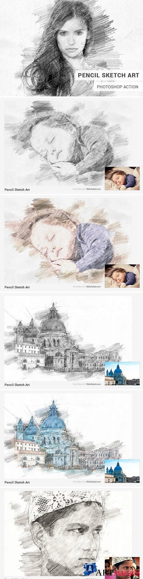 Pencil Sketch Art Photoshop Action 1821521