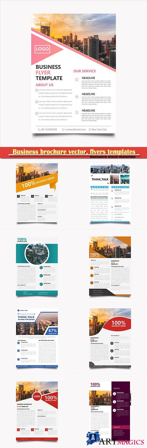 Business brochure vector, flyers templates # 50