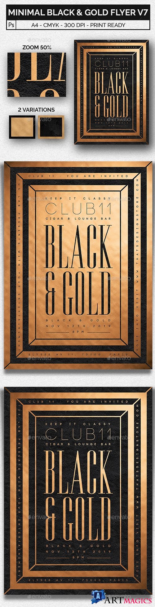 Minimal Black and Gold Flyer Template V7 20498374