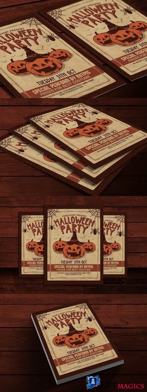 Halloween Party Vintage Flyer  20677876