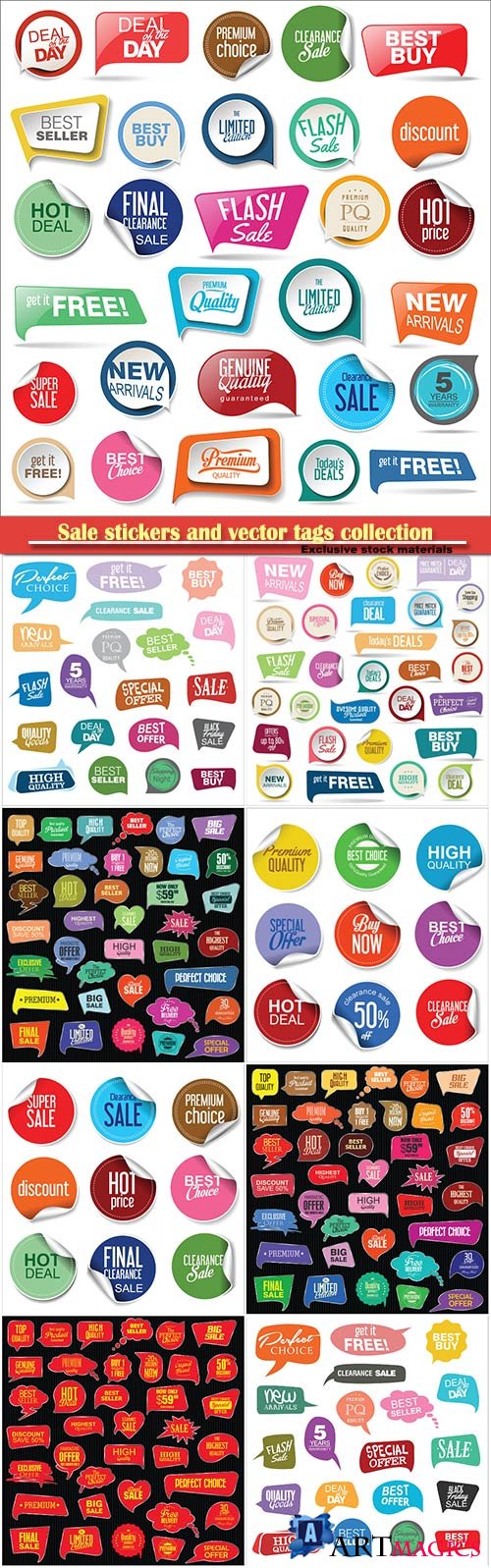 Sale stickers and vector tags collection
