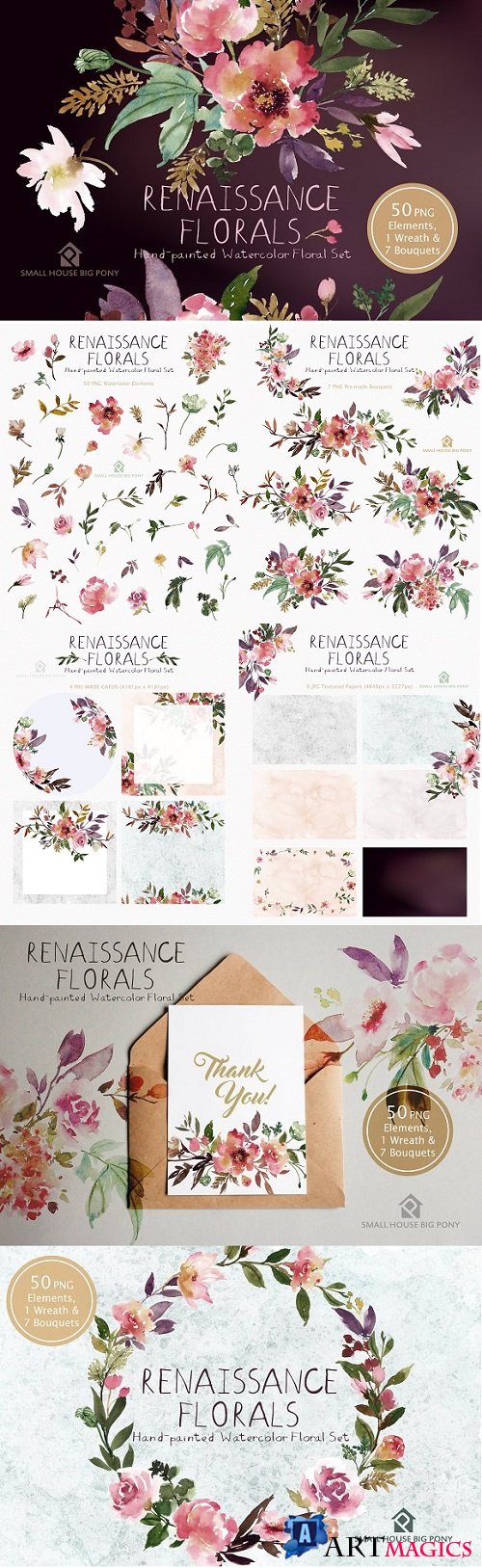 Renaissance Florals - Watercolor Set 1904458