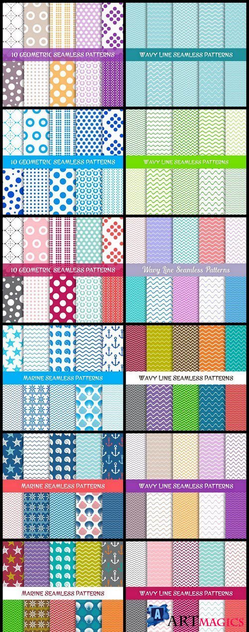 Seamless Pattern Collection #137 - 12 Vector