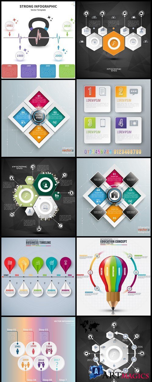 Infographics Design Elements #273 - 10 Vector