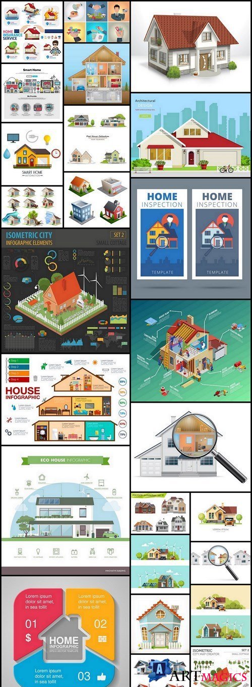 House Home Design Elements - 25 Vector