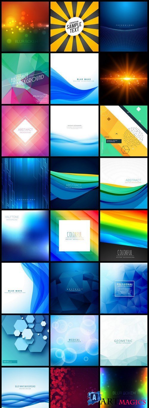 Abstract Background Collection #201 - 25 Vector