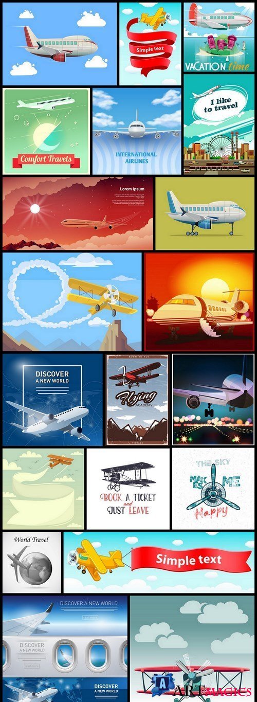 Aircraft Aviation Poster - 20 Vector