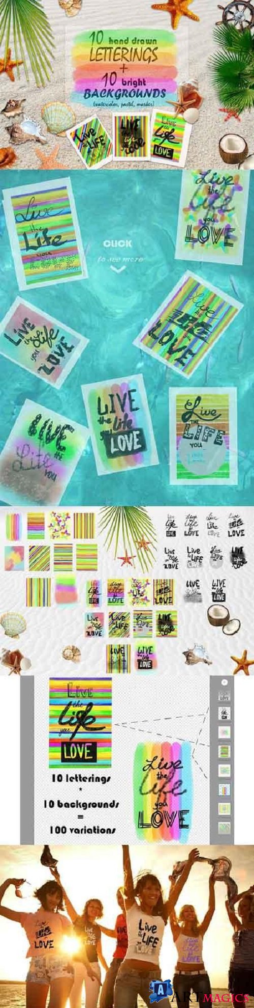 Lettering LIVE the LIFE you LOVE 1903874